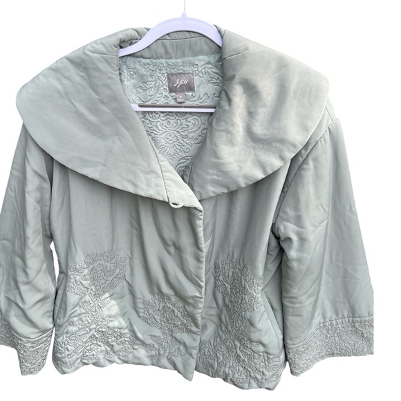 J.Jill Women’s Embroidered Jacket – Sage Green, Size Medium - Picture 2 of 7